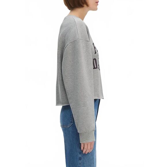 NEW FAVORITE DAUGHTER cropped collegiate sweatshirt in smoketree gardenia - Picture 3 of 6